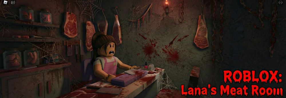 Visual Reference 2: The Meat Room - Red muscle-fiber walls, rusted cage, blood-stained dress